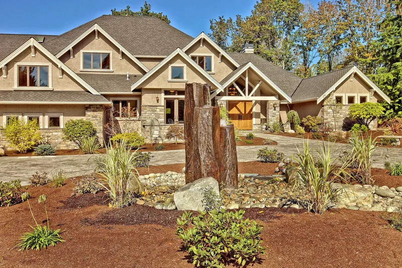 Bear Creek: Landscaped approach to the main entry
