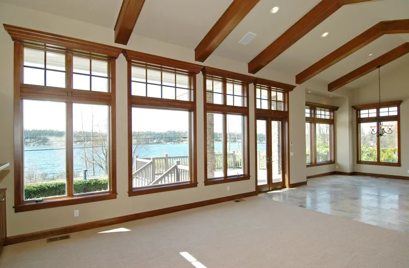 Eagle Shores, Lot 2: Great-room windows overlooking the lake