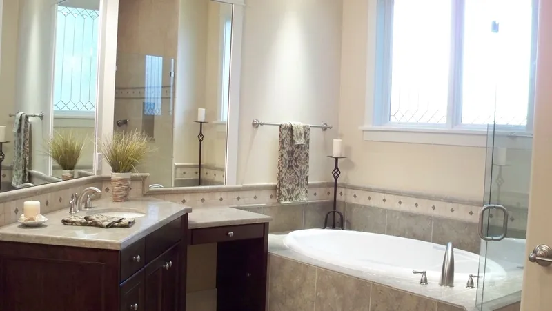 Eagle Shores, Lot 3: Bathroom vanity beside the bathtub