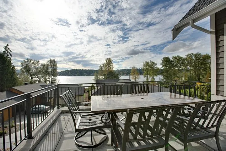 Eagle Shores, Lot 3: Closer view of deck seating and lake beyond