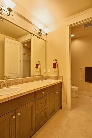 Eagle Shores, Lot 3: Vertical view of a wood bathroom vanity