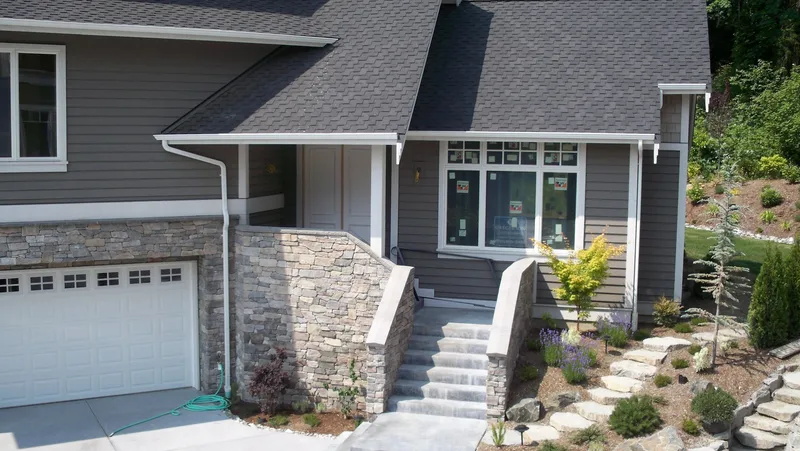 Eagle Shores, Lot 3: Front steps and entry beside the garage