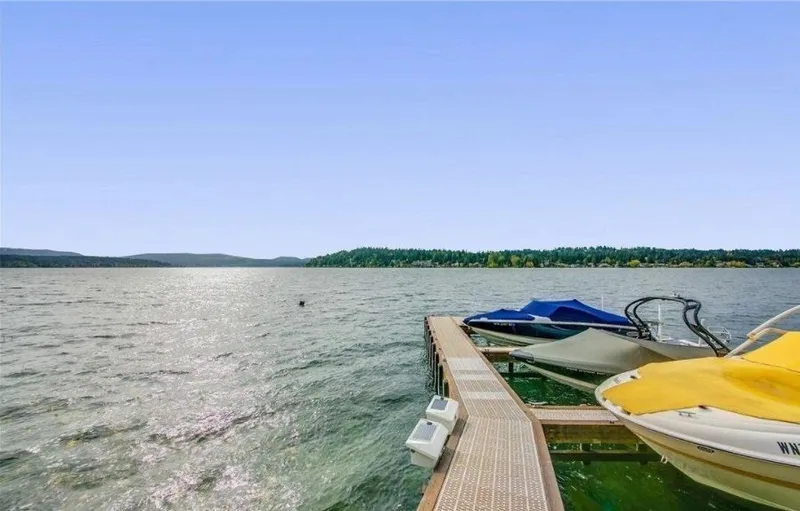 Eagle Shores, Lot 4: Dock and boats on the lake