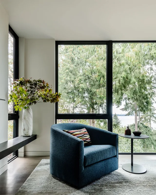 Mercer Island, indoor-outdoor: Window-side reading chair