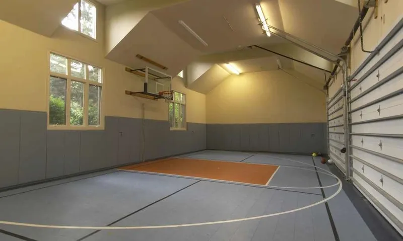 Woodinville, wine room and pool: Indoor basketball court with a high ceiling